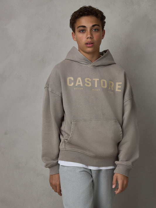 Dsiney Kidz - Castore Washed Stone Logo Oversized Heavyweight Cotton Hoodie image 1