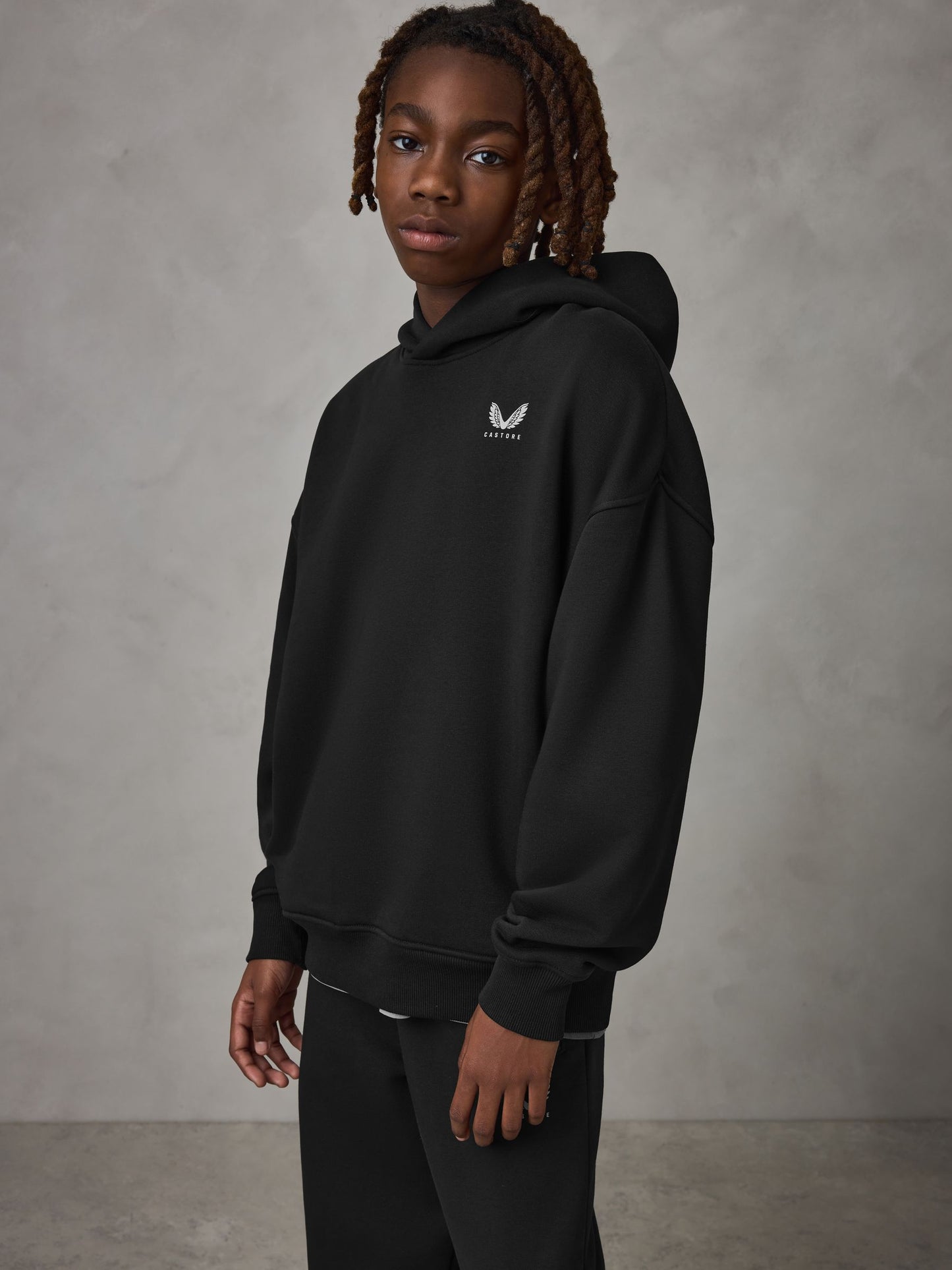 Dsiney Kidz - Castore Black Oversized Hoodie and Wide Leg Joggers Set image 4