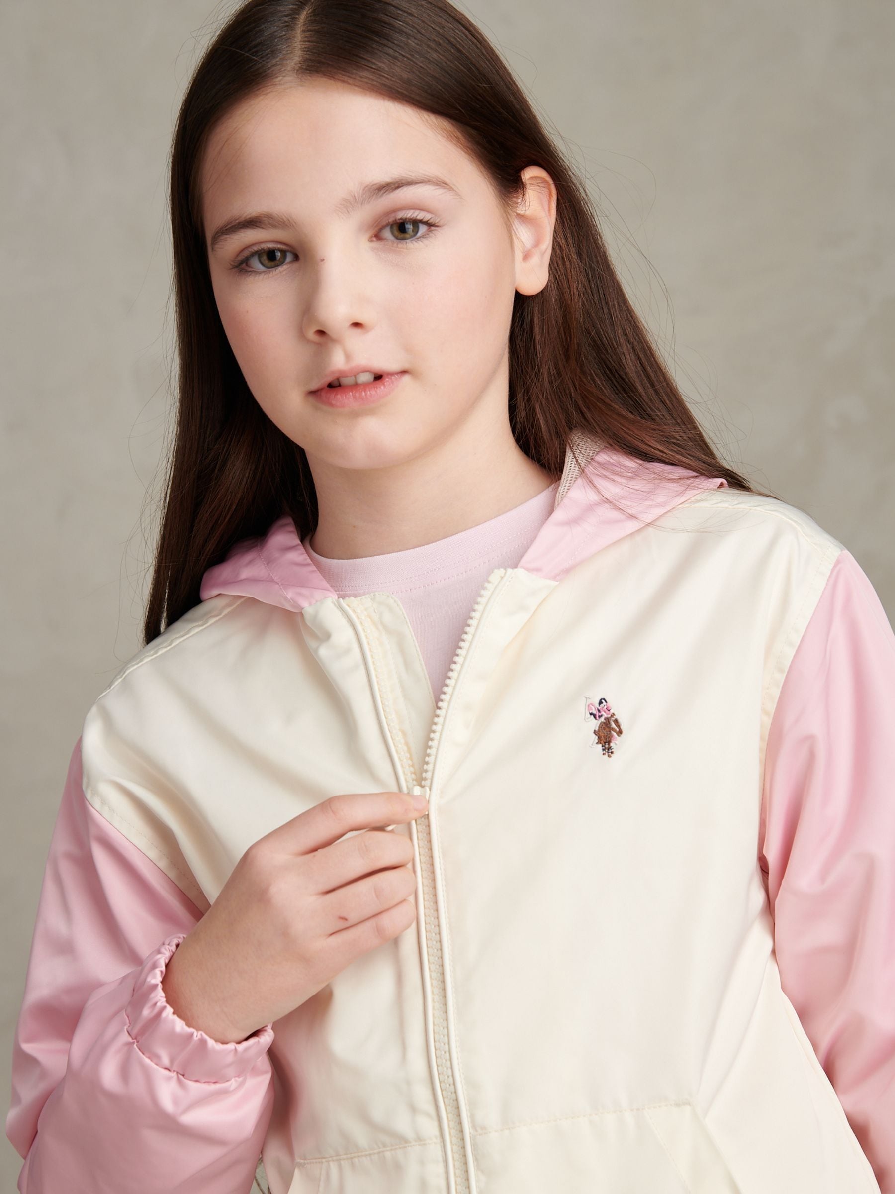 Dsiney Kidz - U.S. Polo Assn. White Colourblock Hooded Windbreaker Jacket image 2