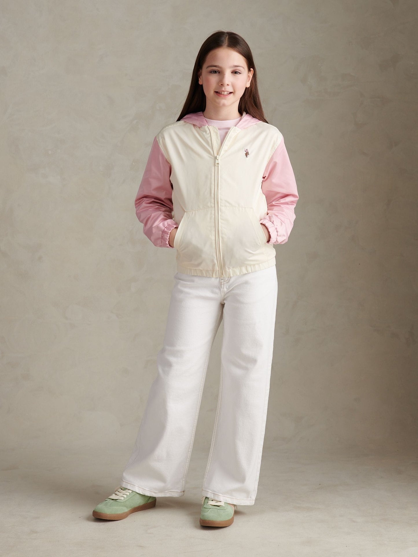 Dsiney Kidz - U.S. Polo Assn. White Colourblock Hooded Windbreaker Jacket image 3