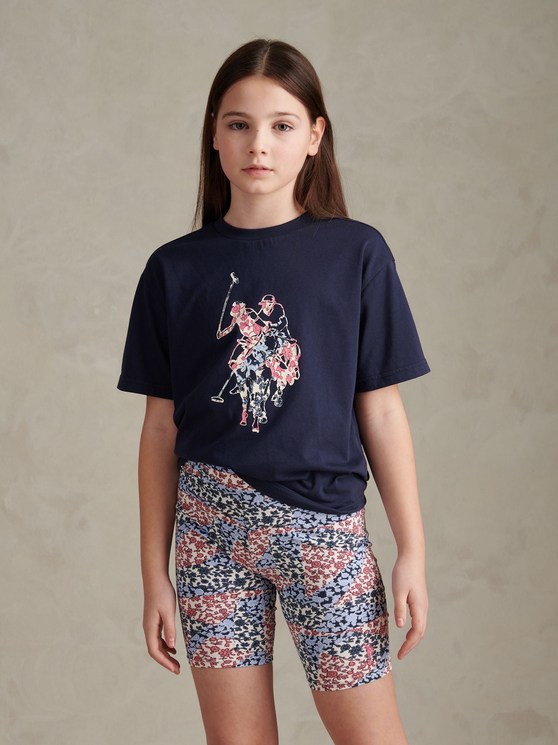Dsiney Kidz - U.S. Polo Assn Pink Patchwork Top & Shorts Set image 3
