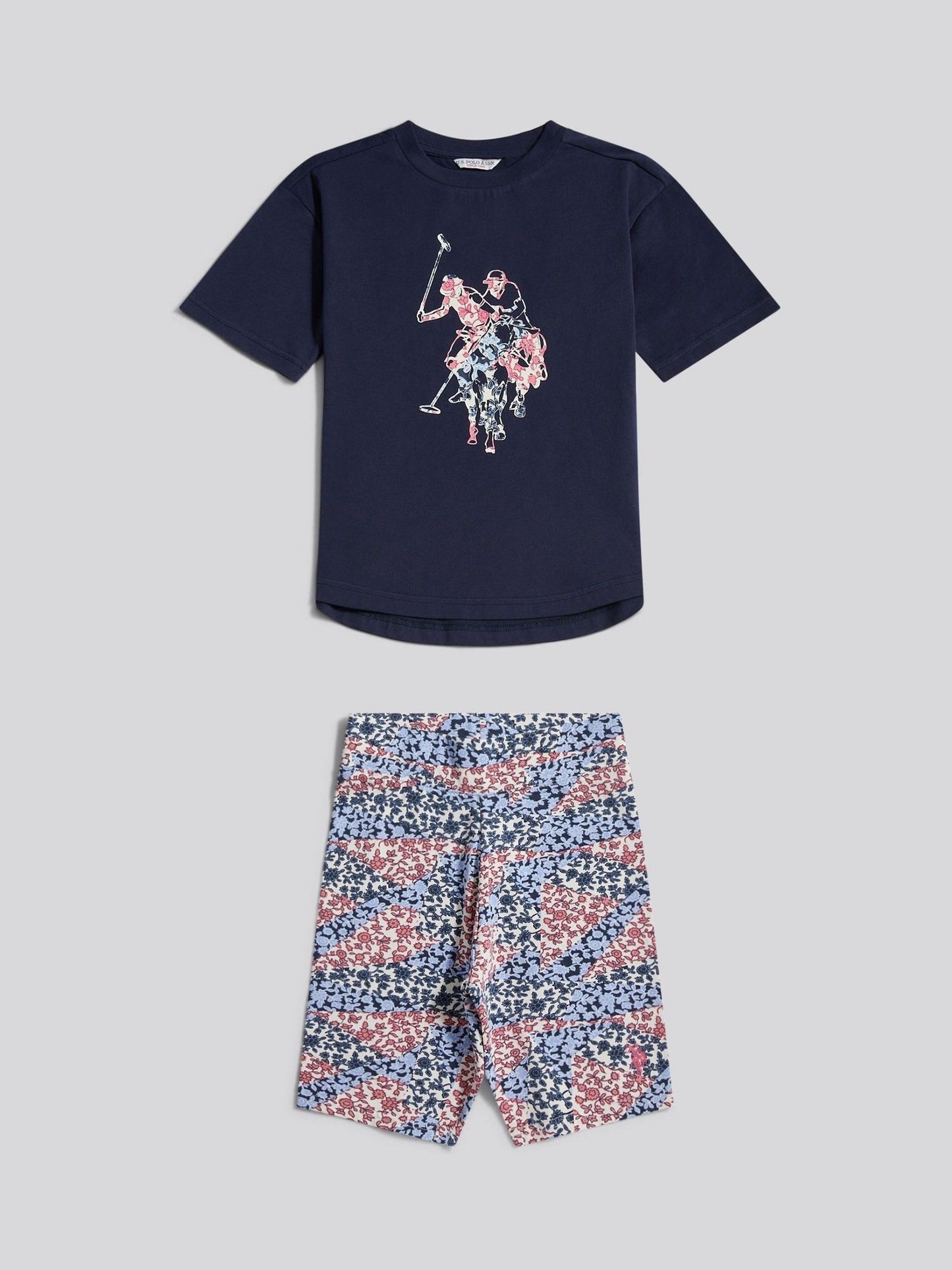 Dsiney Kidz - U.S. Polo Assn Pink Patchwork Top & Shorts Set image 7