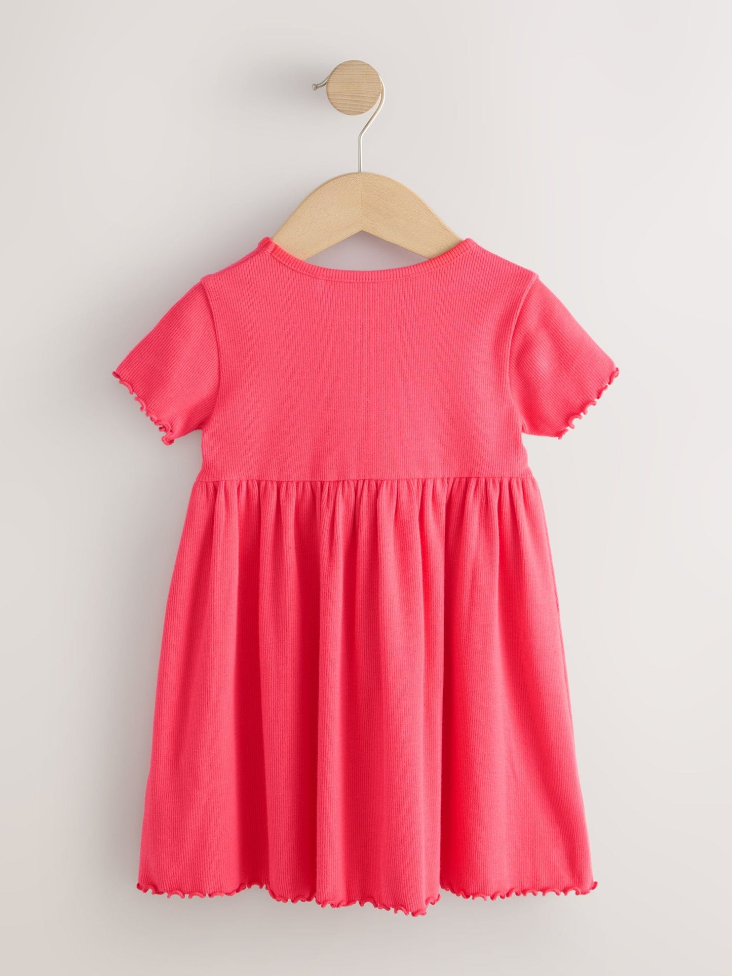 Red Flower Short sleeve Embroidered Ribbed Dress (3mths-7yrs) image 6