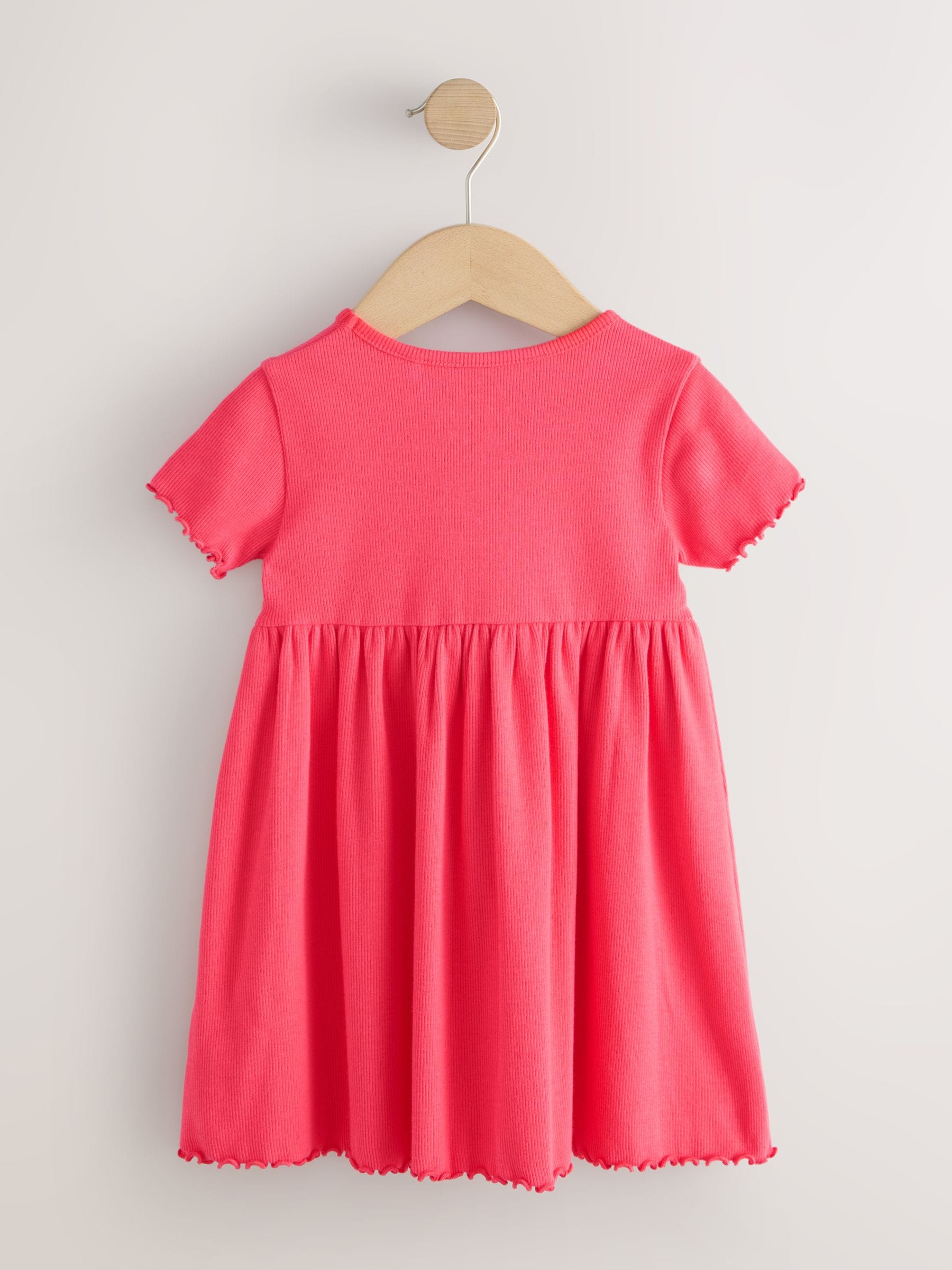 Red Flower Short sleeve Embroidered Ribbed Dress (3mths-7yrs) image 6