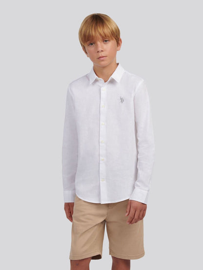 Dsiney Kidz - U.S. Polo Assn. White Linen Blend Shirt image 1