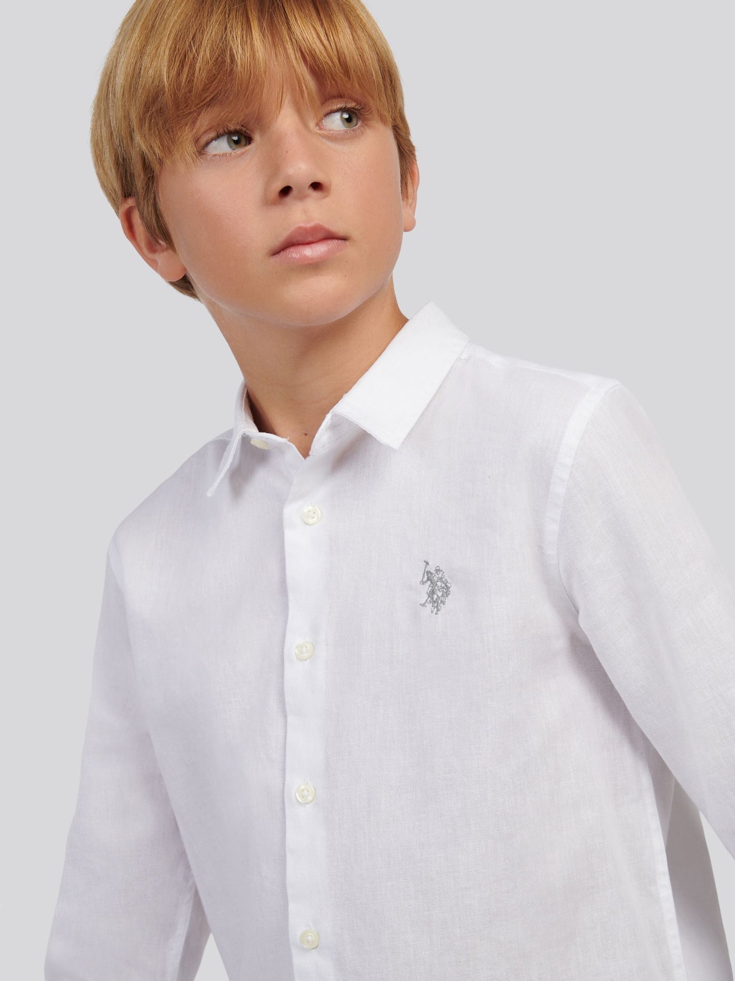 Dsiney Kidz - U.S. Polo Assn. White Linen Blend Shirt image 2
