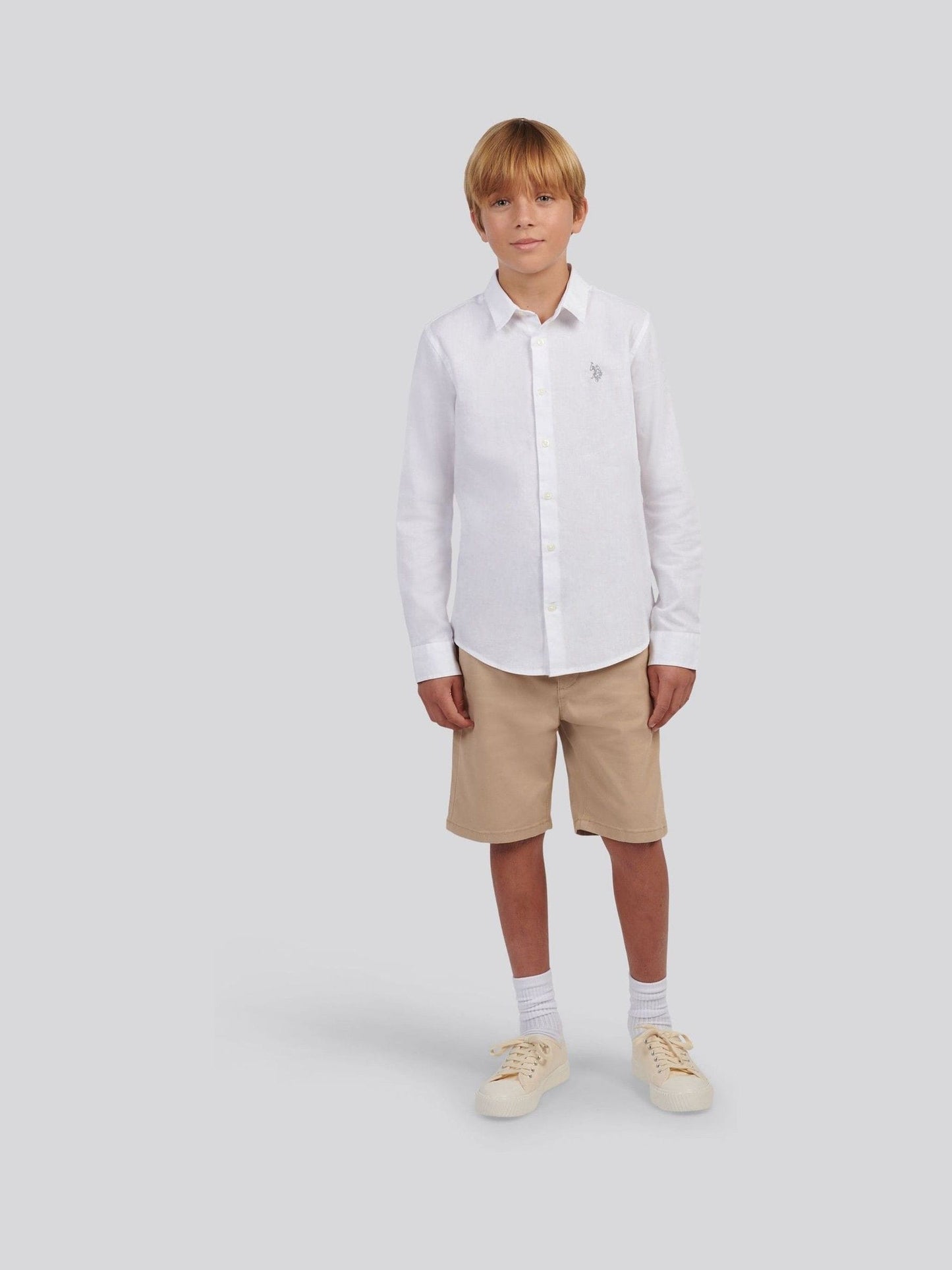 Dsiney Kidz - U.S. Polo Assn. White Linen Blend Shirt image 3