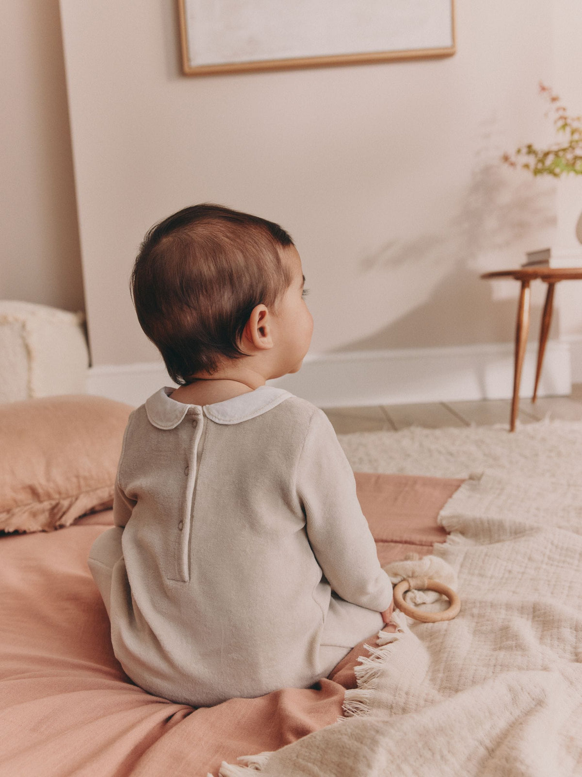Neutral Collared Baby Sleepsuit (0-2yrs) - image 2
