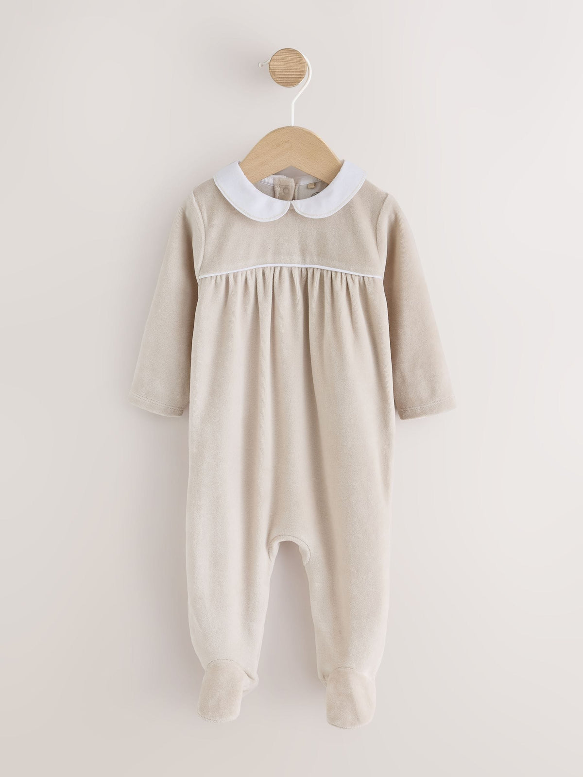 Neutral Collared Baby Sleepsuit (0-2yrs) - image 3