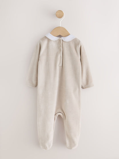 Neutral Collared Baby Sleepsuit (0-2yrs) - image 4