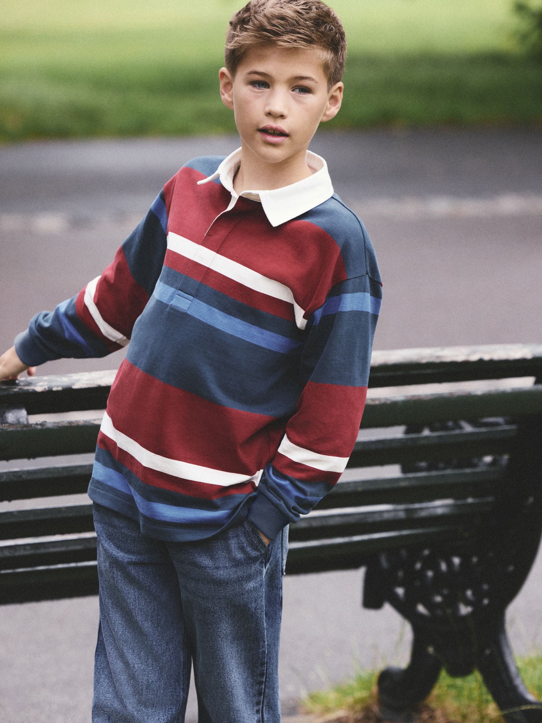 Dsiney Kidz - Red/Blue Rugby Polo Shirt (3-16yrs) image 1