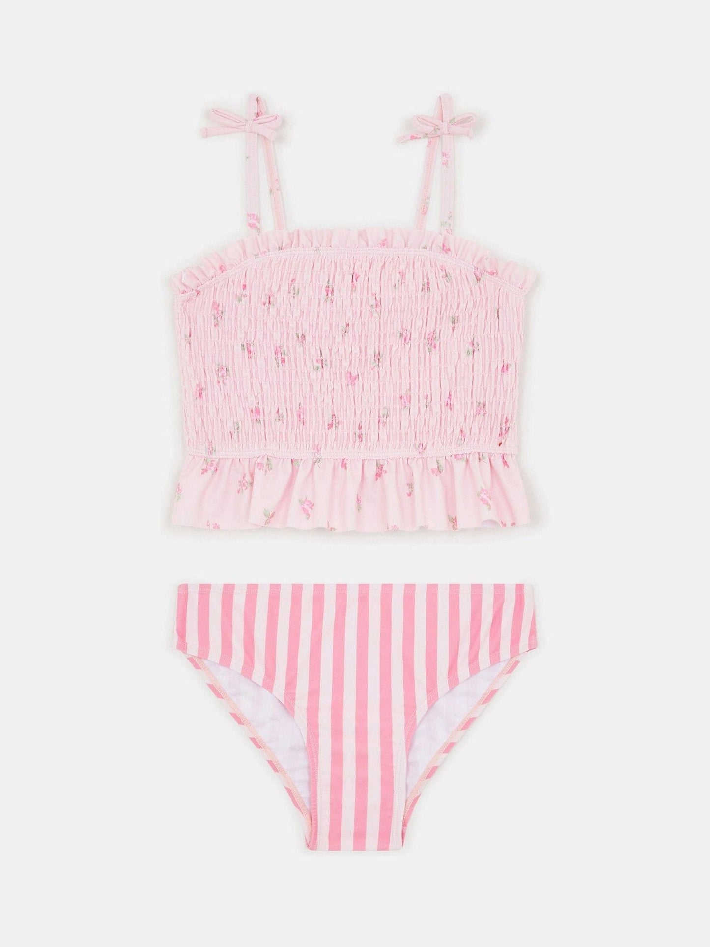 Angels By Accessorize Pink Floral Stripe Tankini Set image 1