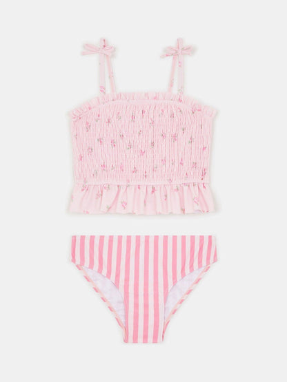 Angels By Accessorize Pink Floral Stripe Tankini Set image 1