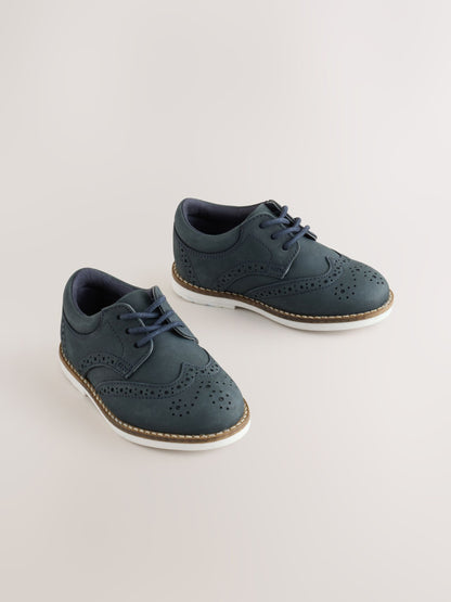 Navy Standard Fit (F) Lace Up Brogue Shoes - image 1