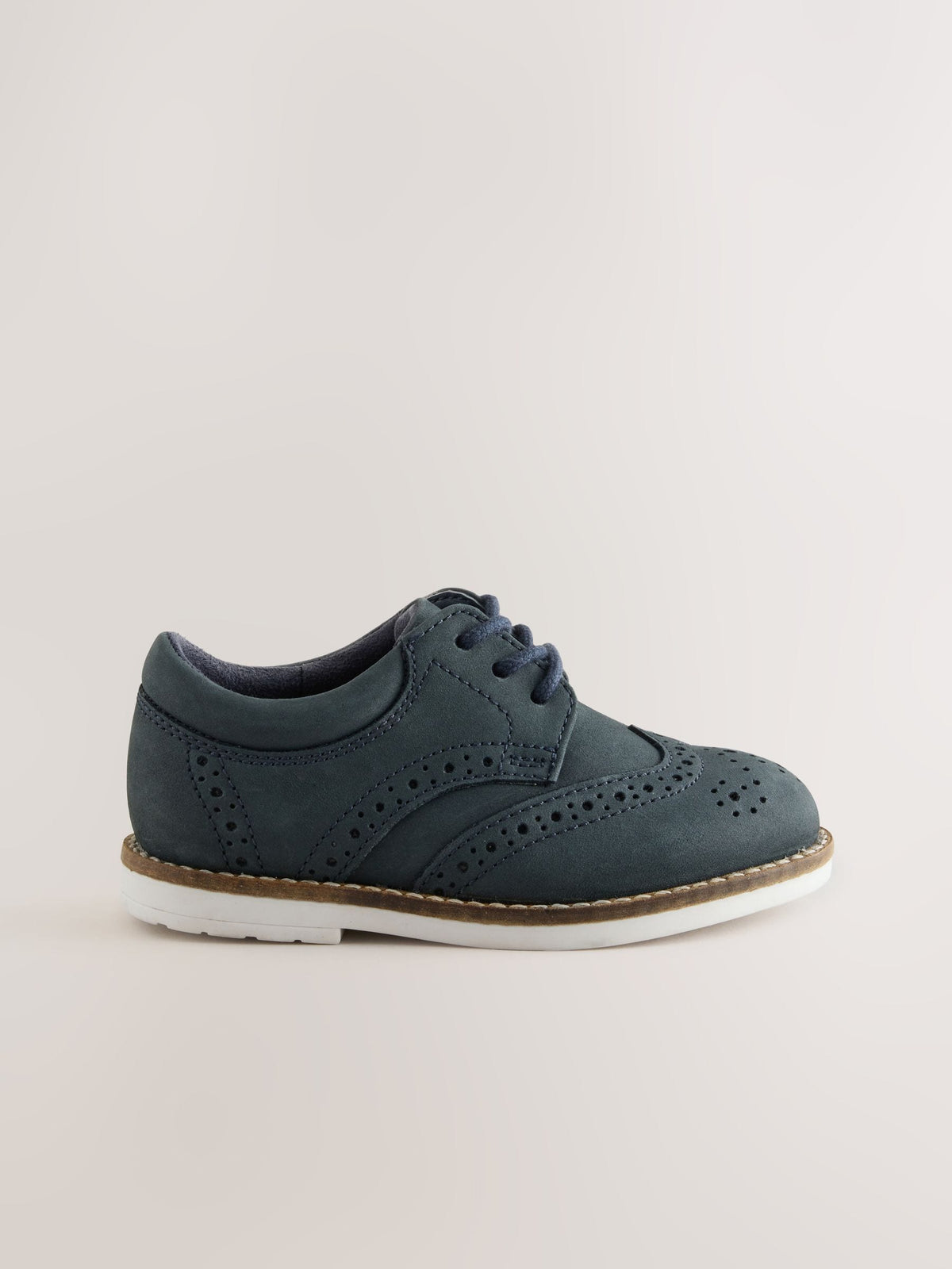 Navy Standard Fit (F) Lace Up Brogue Shoes - image 2