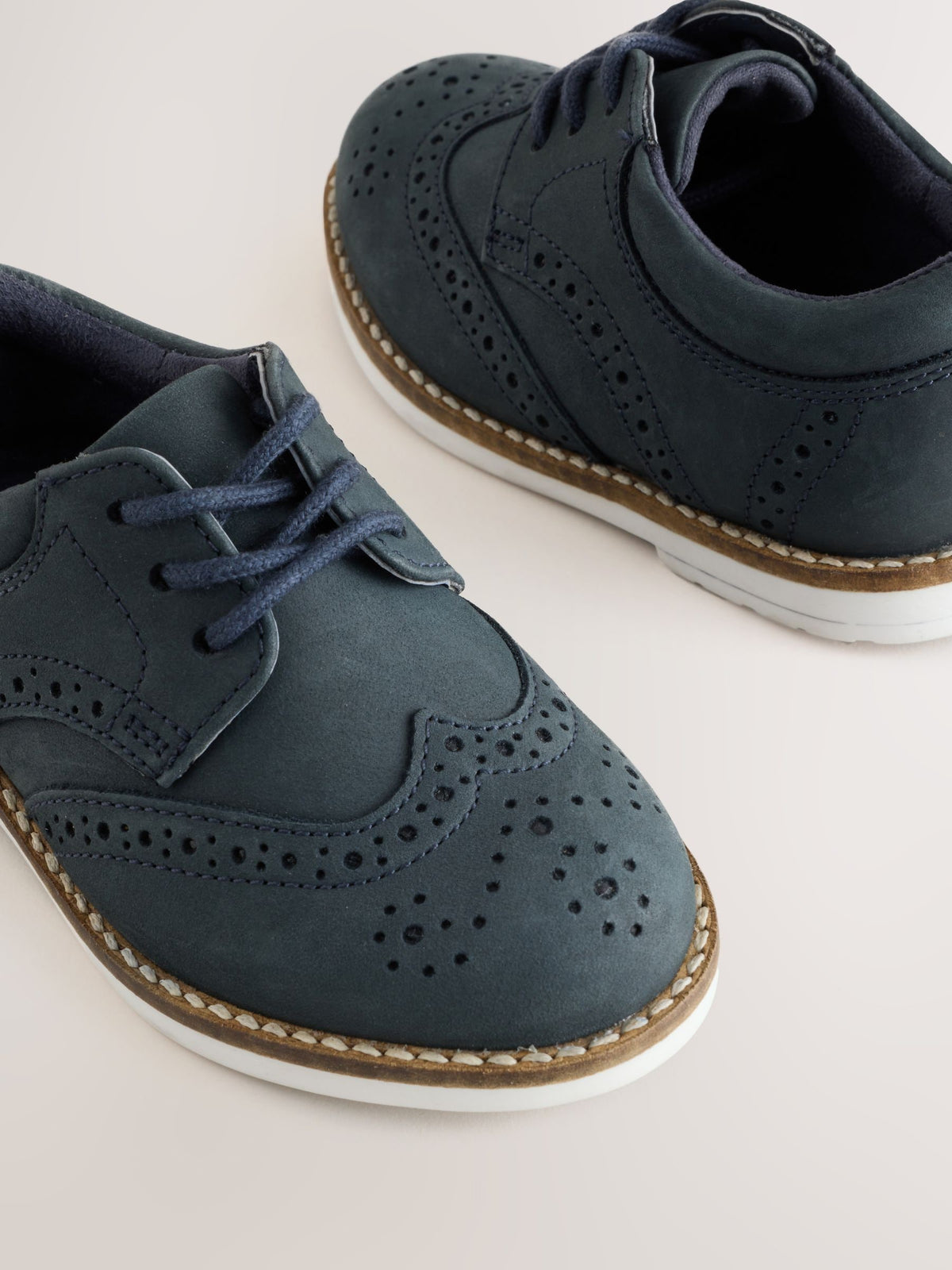 Navy Standard Fit (F) Lace Up Brogue Shoes - image 3