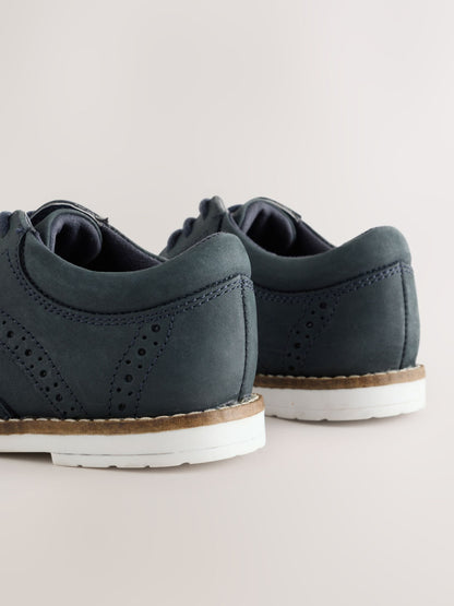 Navy Standard Fit (F) Lace Up Brogue Shoes - image 4
