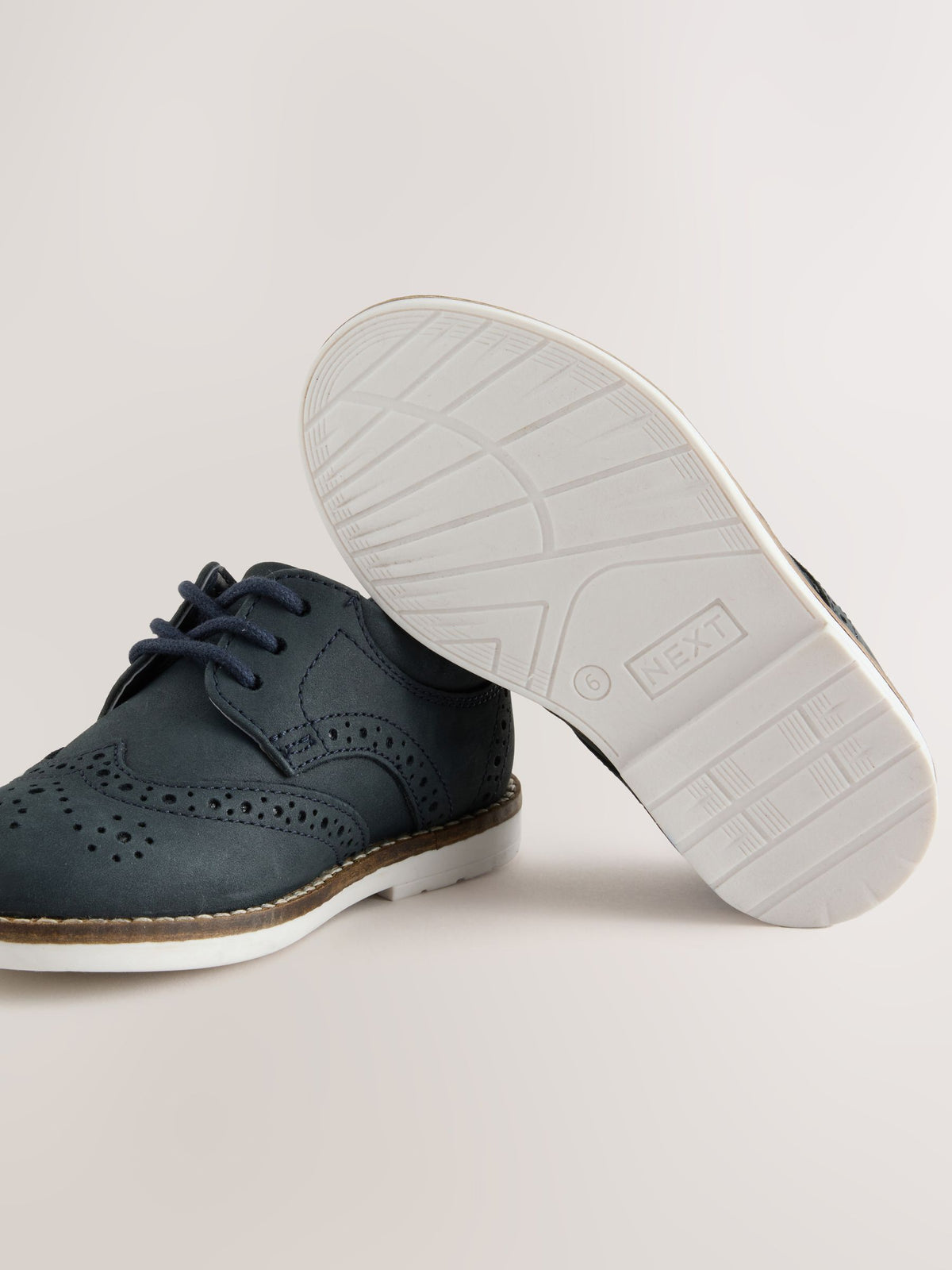 Navy Standard Fit (F) Lace Up Brogue Shoes - image 5