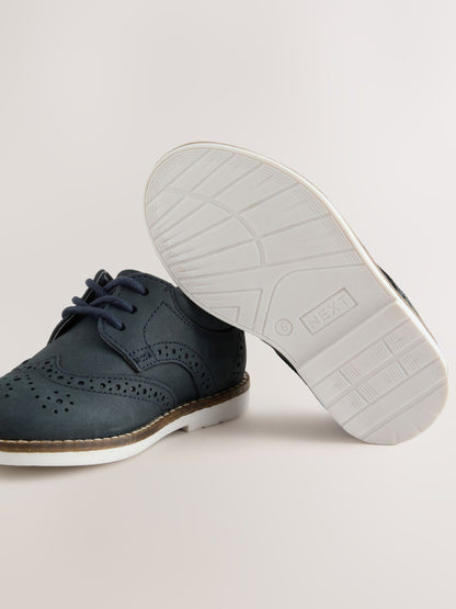 Navy Standard Fit (F) Lace Up Brogue Shoes - image 5