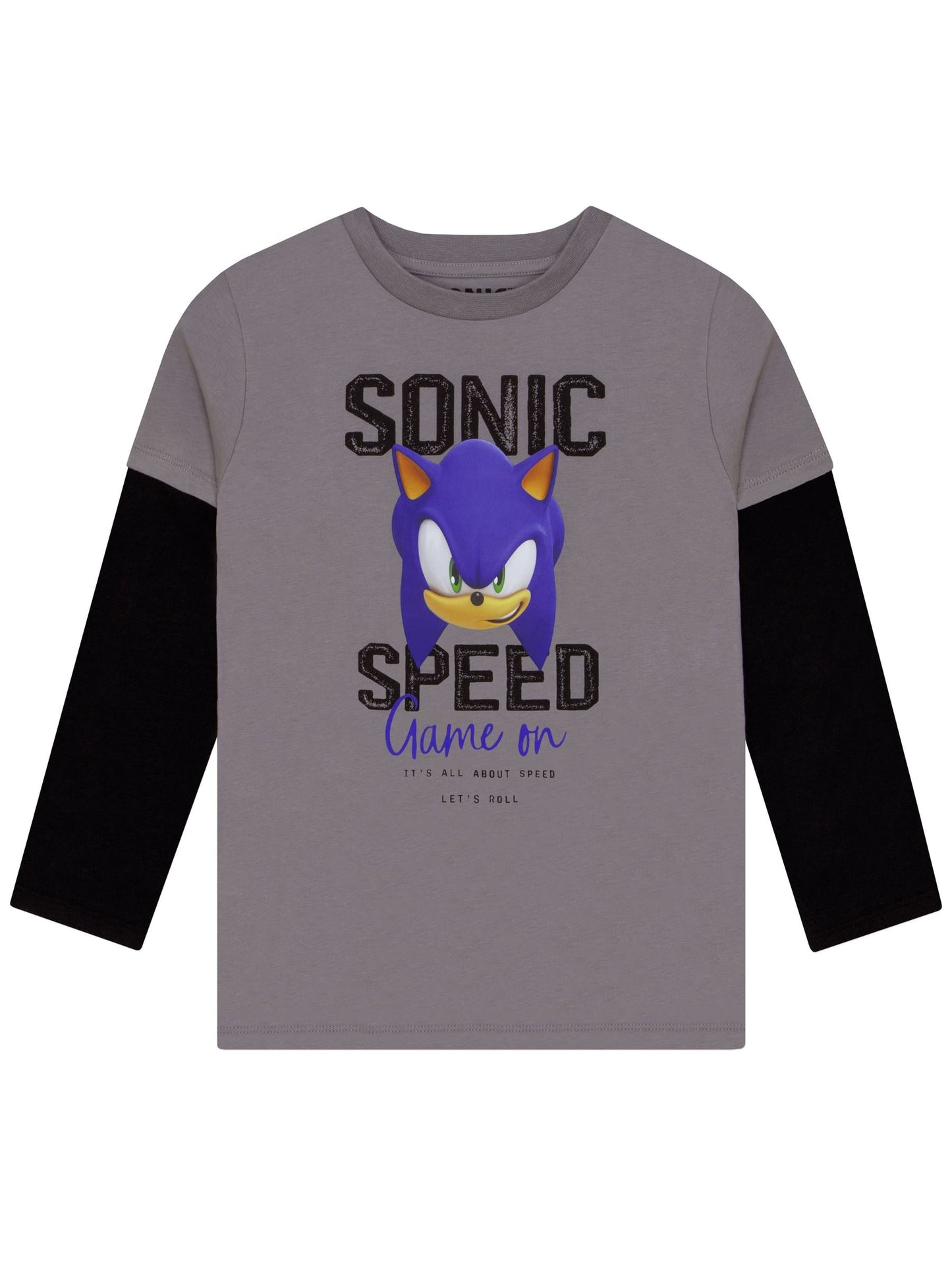 Character Grey Sonic The Hedgehog Long Sleeve T-Shirt image 1