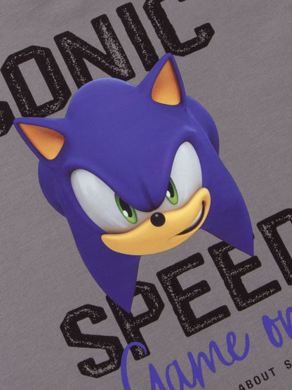 Character Grey Sonic The Hedgehog Long Sleeve T-Shirt image 6