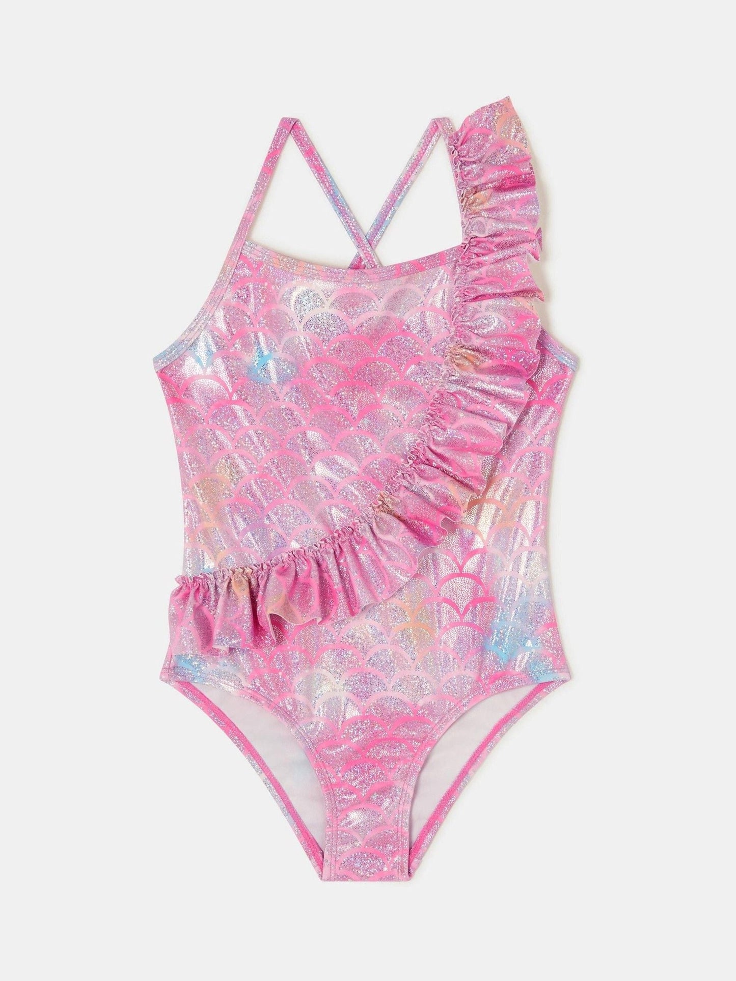 Angels By Accessorize Pink Sparkle Frill Mermaid Swimsuit image 1