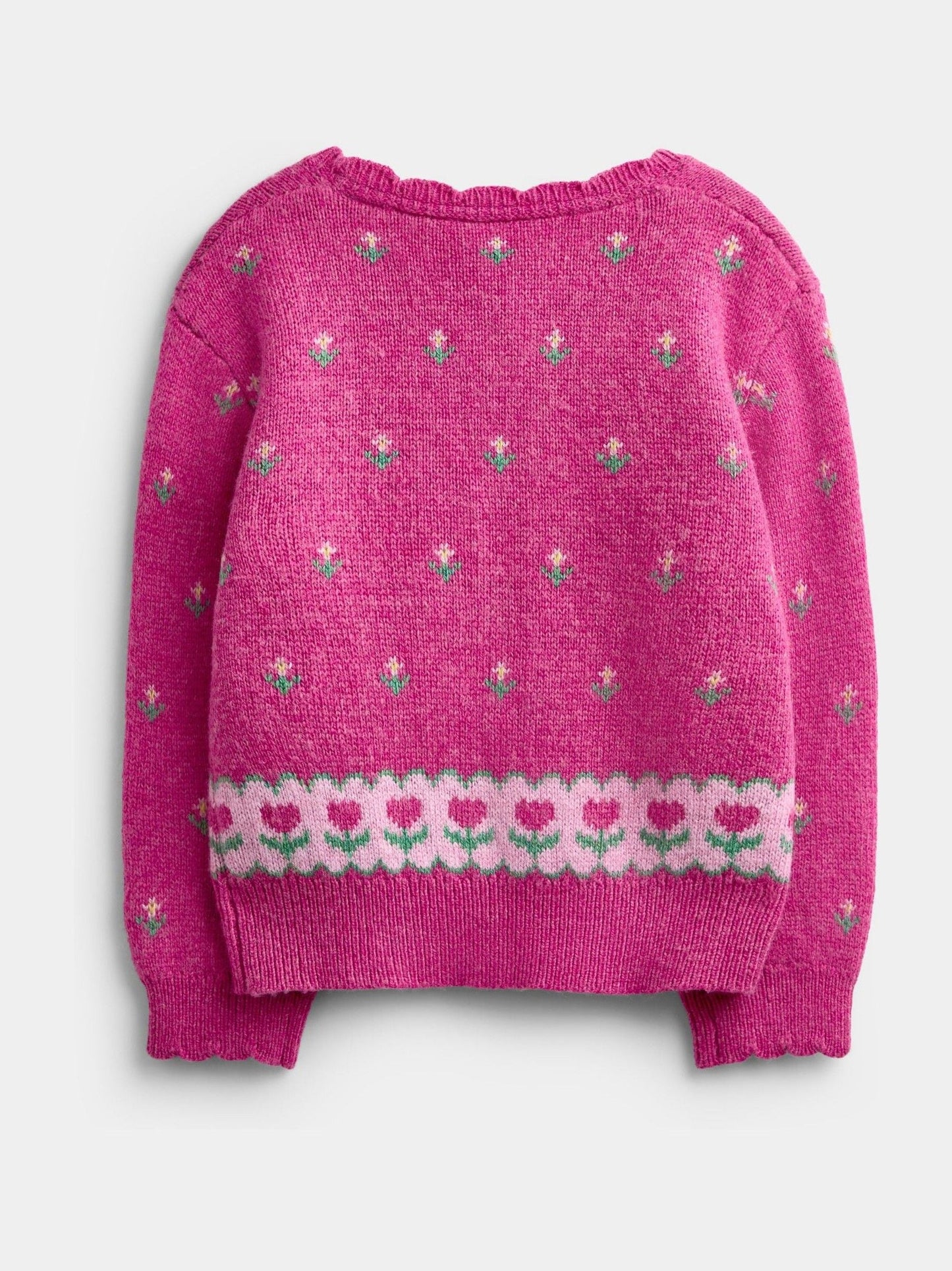 Dsiney Kidz - JoJo Maman Bébé Fuchsia Pink Floral Cardigan & Beret Set image 3