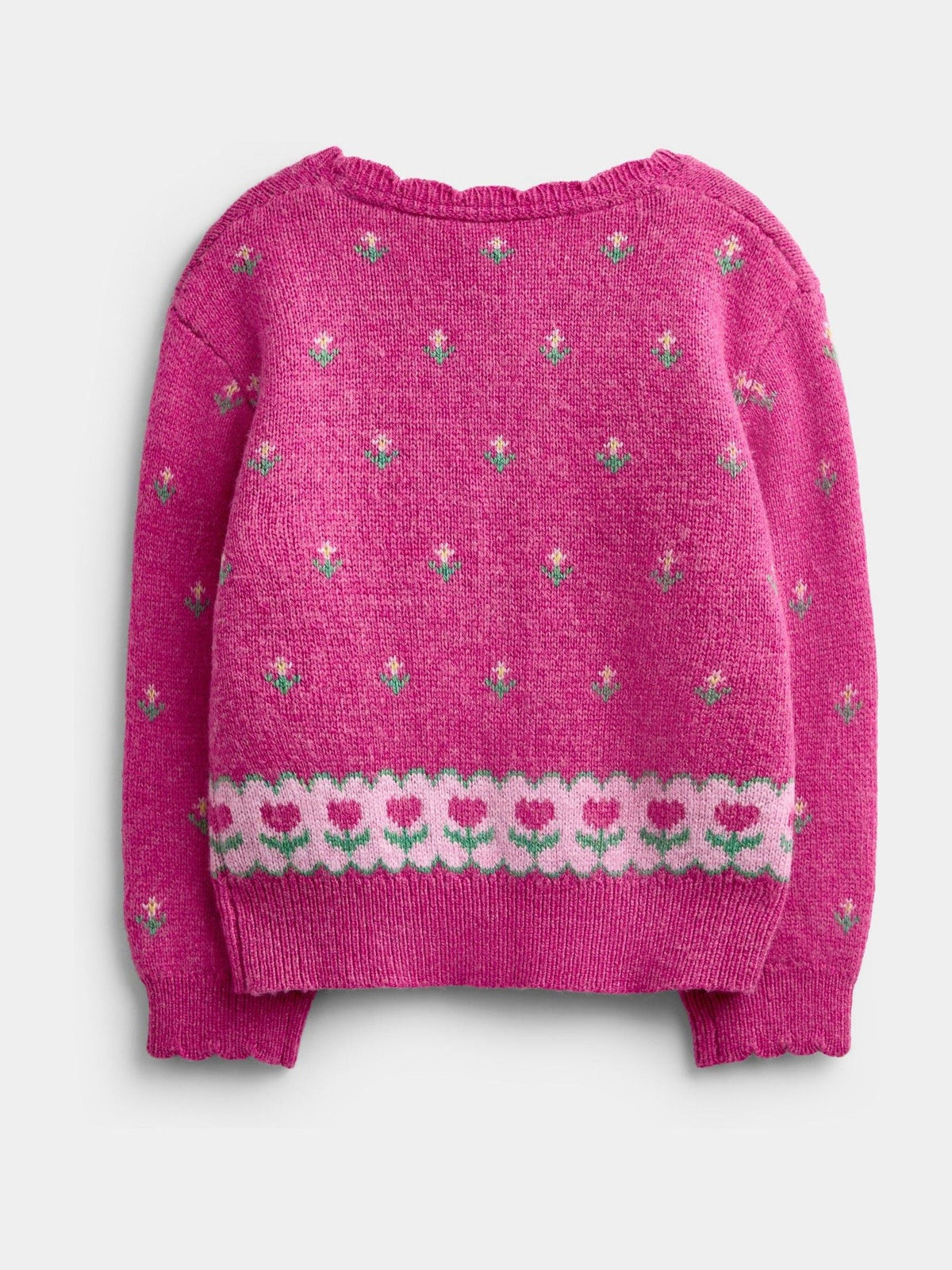 Dsiney Kidz - JoJo Maman Bébé Fuchsia Pink Floral Cardigan & Beret Set image 3