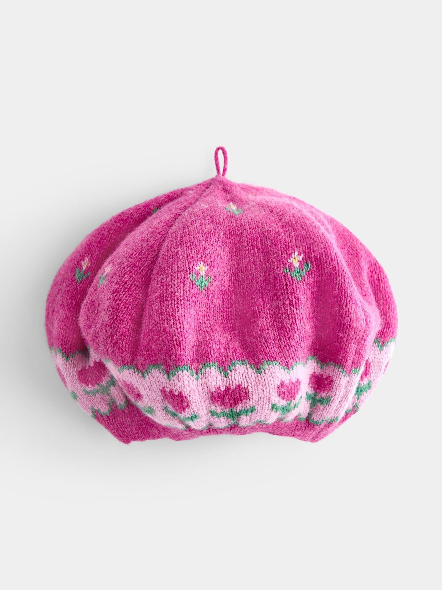 Dsiney Kidz - JoJo Maman Bébé Fuchsia Pink Floral Cardigan & Beret Set image 4