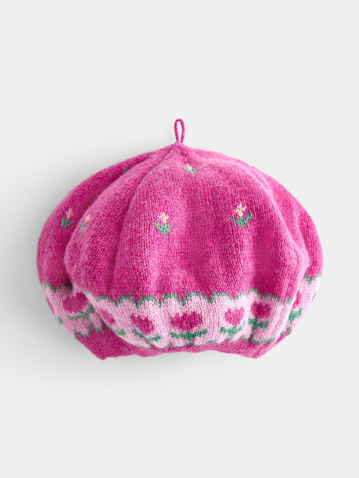 Dsiney Kidz - JoJo Maman Bébé Fuchsia Pink Floral Cardigan & Beret Set image 4