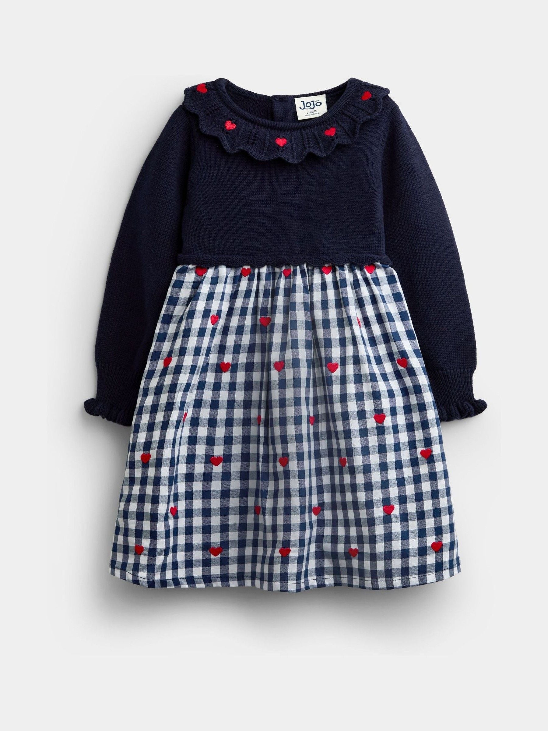 Dsiney Kidz - Jojo Maman Bébé Navy Blue Strawberry Knitted Combo Dress image 1