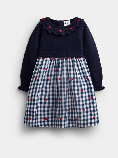 Dsiney Kidz - Jojo Maman Bébé Navy Blue Strawberry Knitted Combo Dress image 1