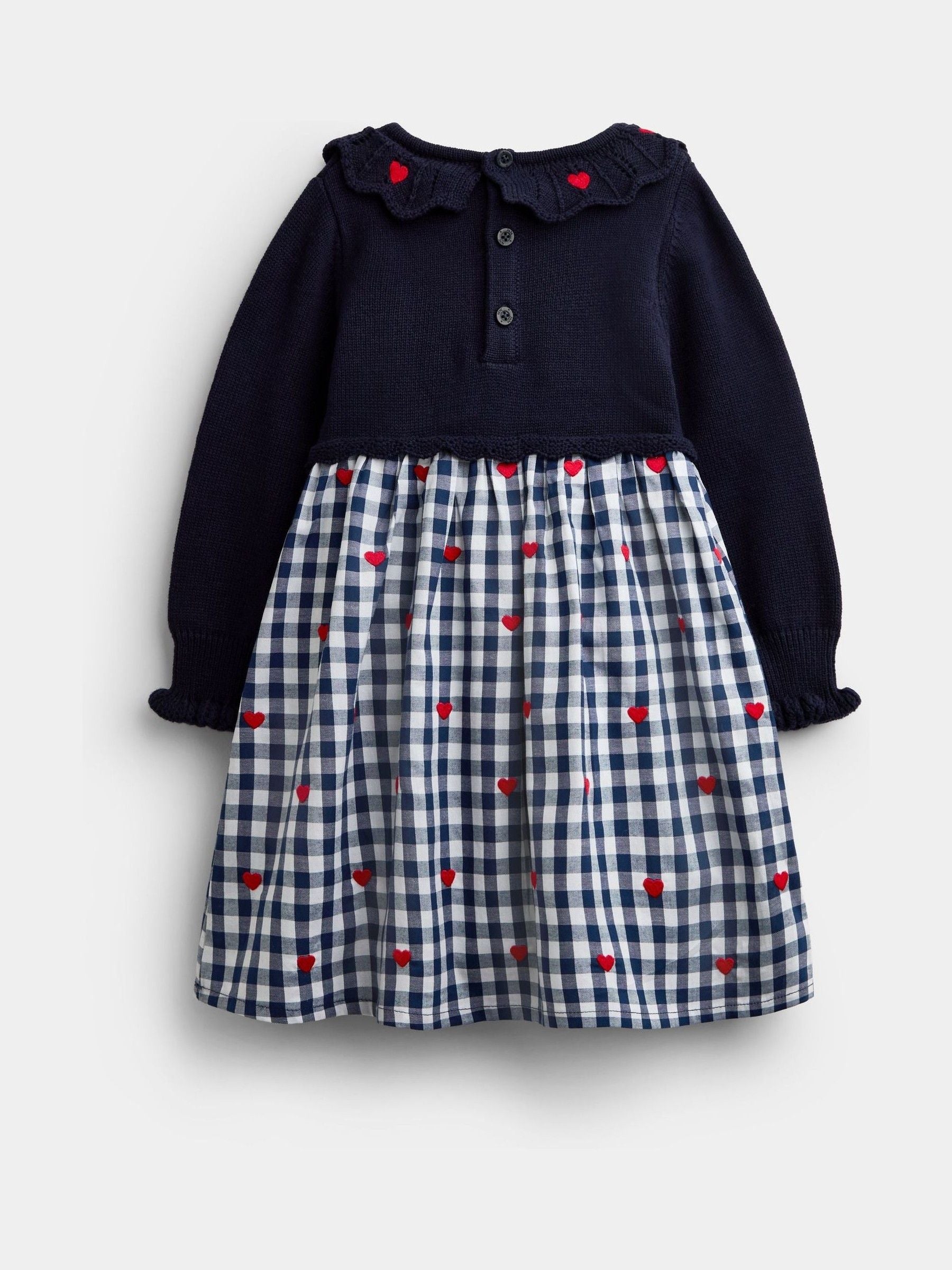 Dsiney Kidz - Jojo Maman Bébé Navy Blue Strawberry Knitted Combo Dress image 2