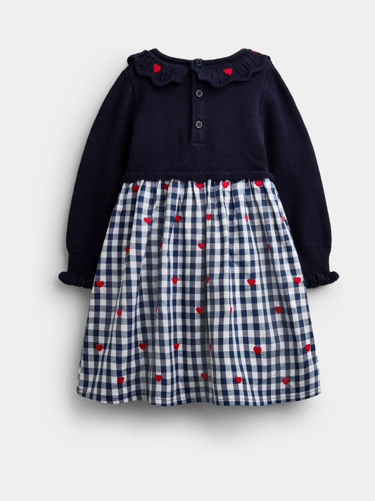 Dsiney Kidz - Jojo Maman Bébé Navy Blue Strawberry Knitted Combo Dress image 2