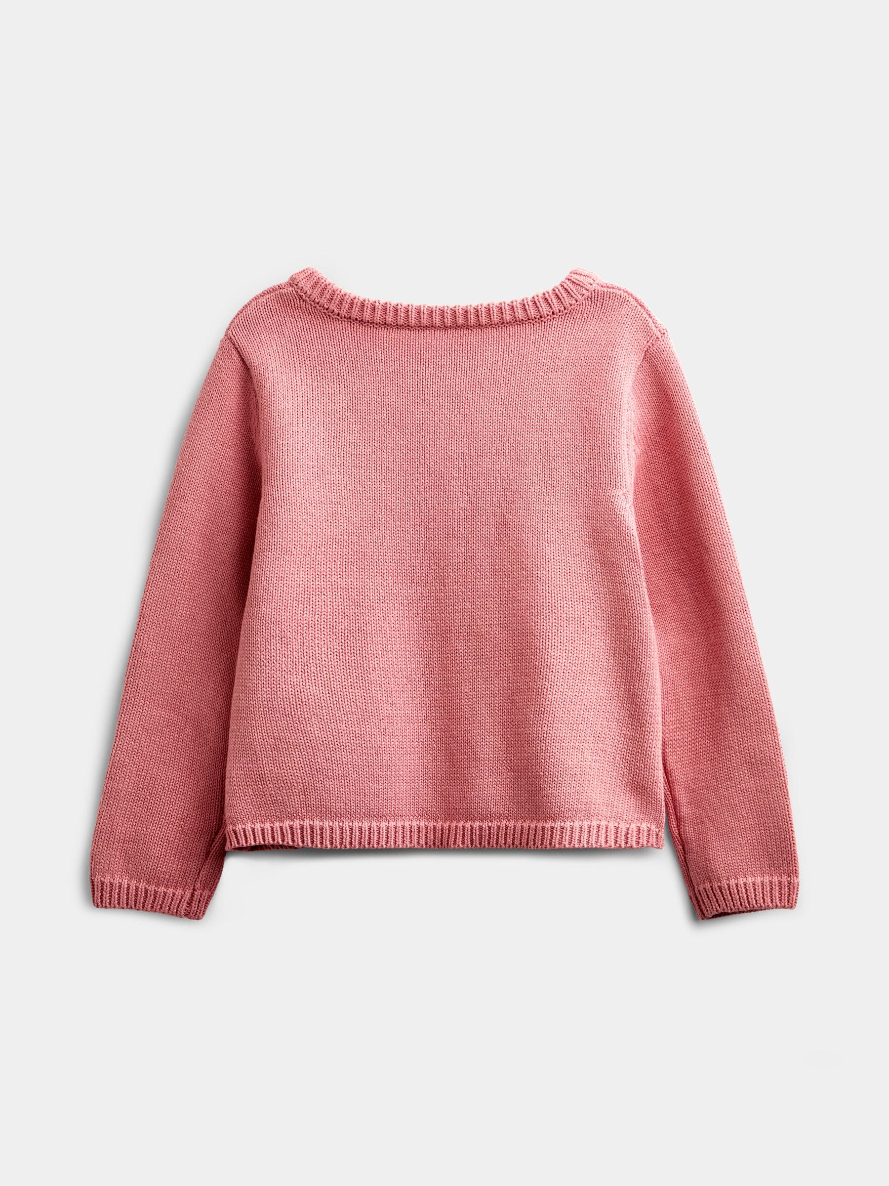 Dsiney Kidz - JoJo Maman Bébé Dusky Pink Mouse Pet In Pocket Appliqué Cotton Cardigan image 2