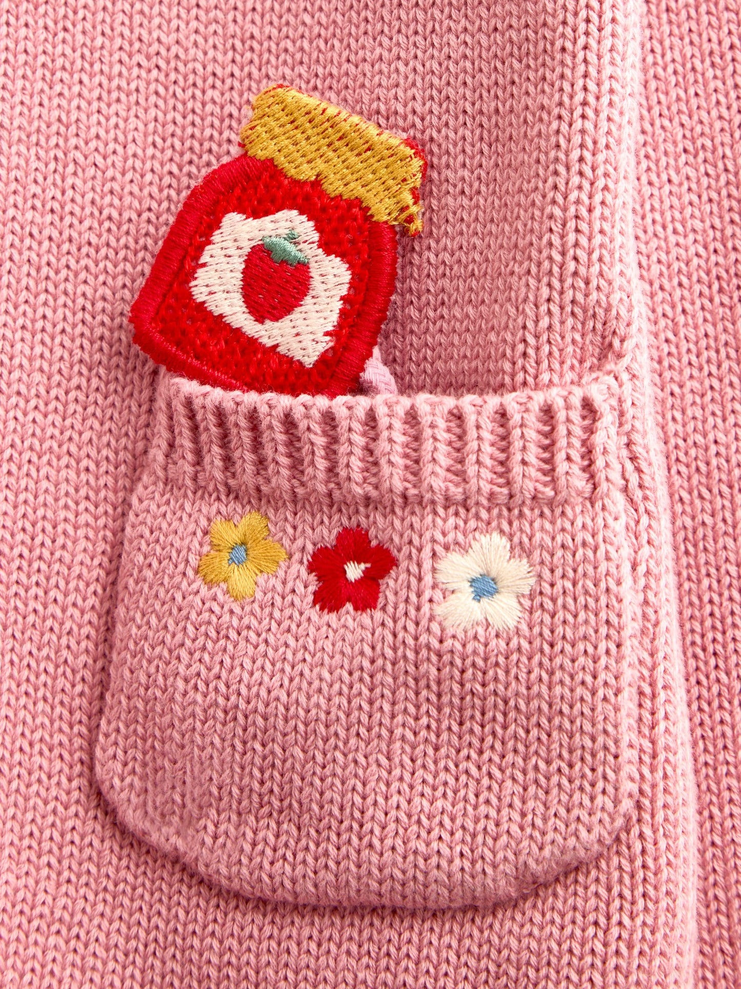 Dsiney Kidz - JoJo Maman Bébé Dusky Pink Mouse Pet In Pocket Appliqué Cotton Cardigan image 4