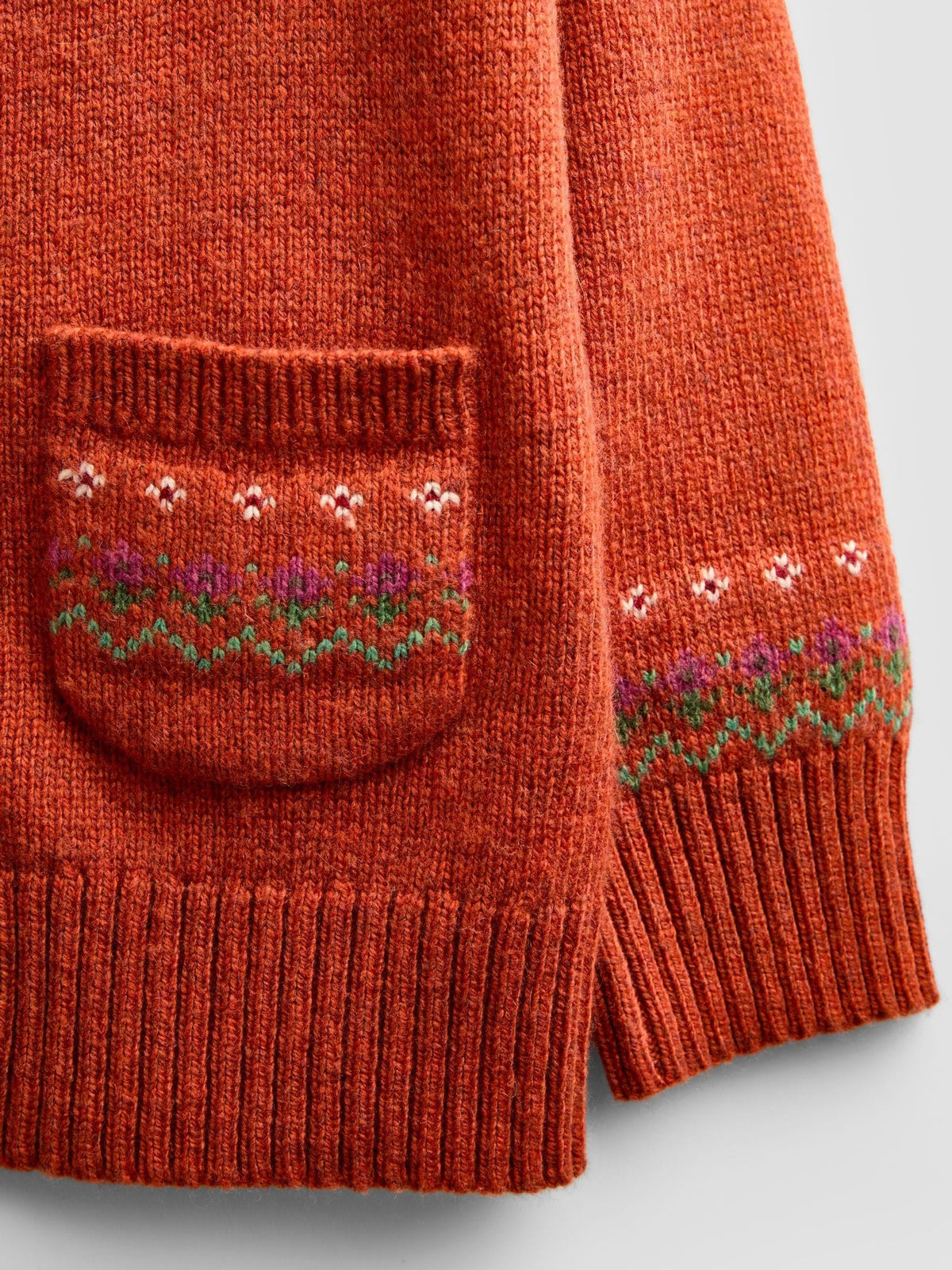 Dsiney Kidz - Jojo Maman Bébé Rust Orange Pumpkin Fairisle Cardigan image 4