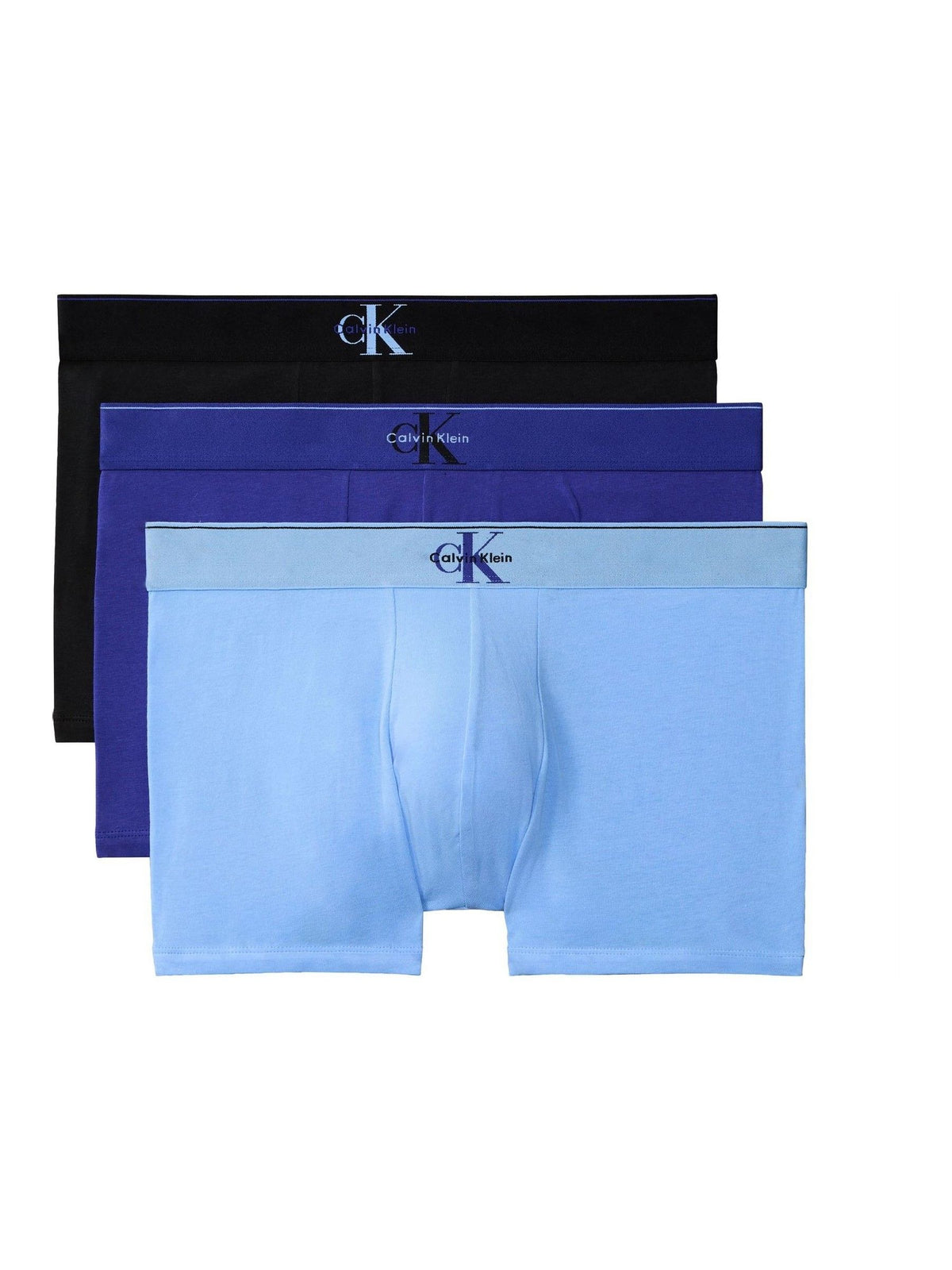 Dsiney Kidz - Calvin Klein Blue Graphic Monogram Cotton Stretch Trunks 3 Pack image 1