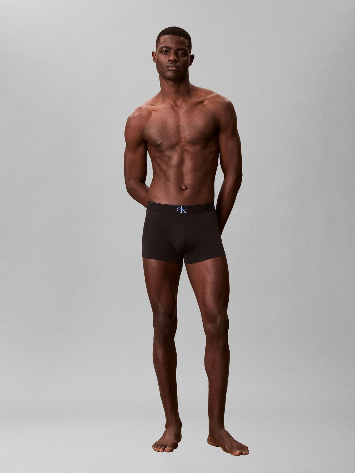 Dsiney Kidz - Calvin Klein Blue Graphic Monogram Cotton Stretch Trunks 3 Pack image 2