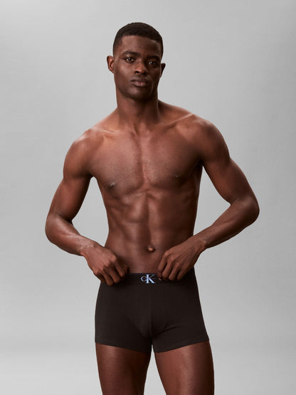 Dsiney Kidz - Calvin Klein Blue Graphic Monogram Cotton Stretch Trunks 3 Pack image 3