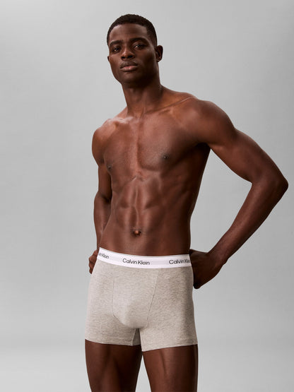 Dsiney Kidz - Calvin Klein Blue/Grey/Pink Icon Cotton Stretch Boxer Trunks 3 Pack image 2