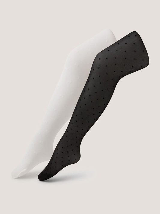 Monsoon White Sheer Bow Tights 2-Pack image 1