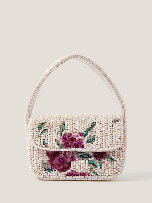 Monsoon Cream Mini Flower Beaded Bag image 1