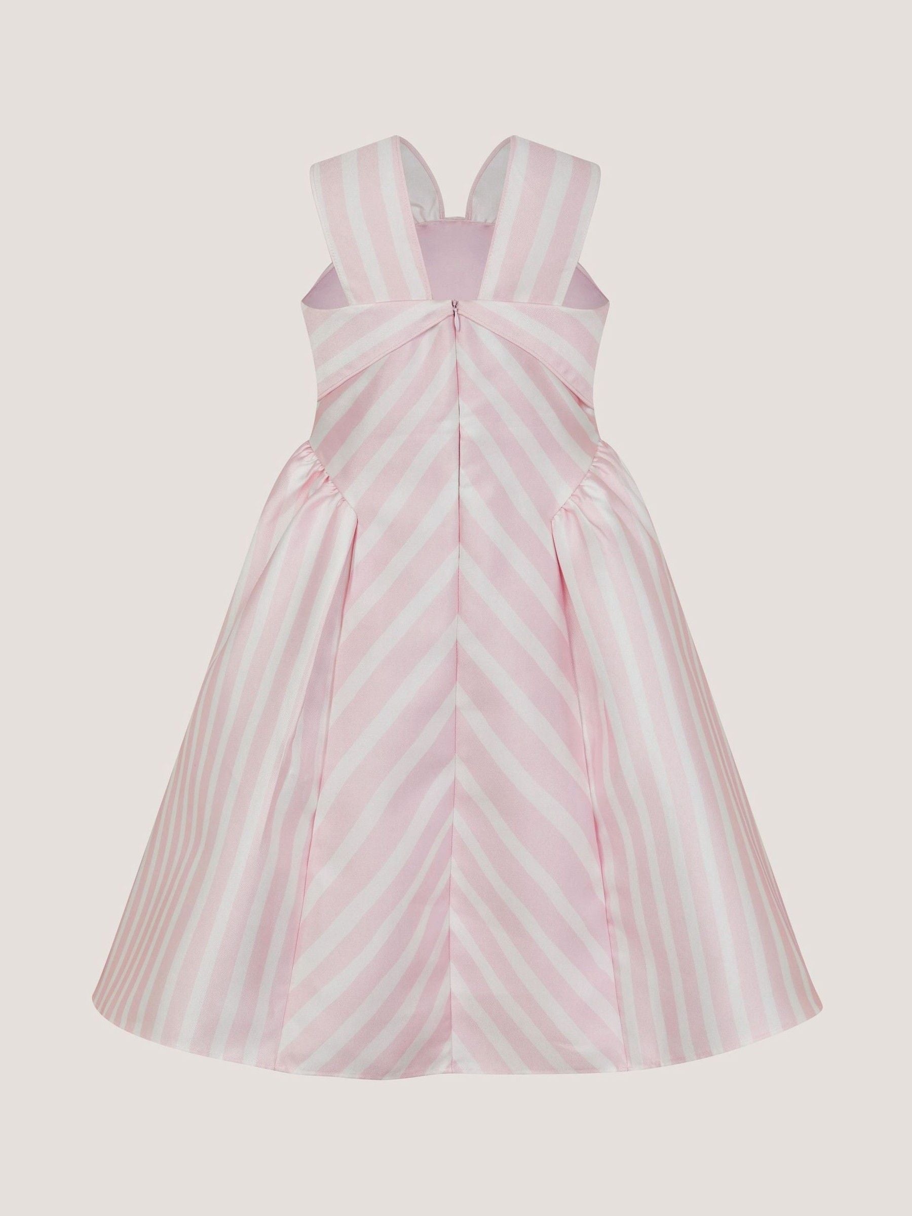 Monsoon Pink Marney Stripe Duchess Party Dress image 3