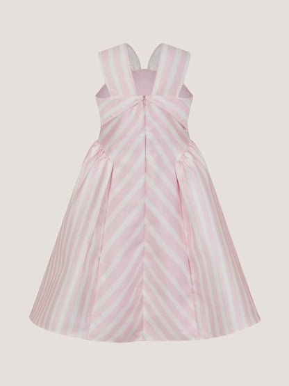Monsoon Pink Marney Stripe Duchess Party Dress image 3