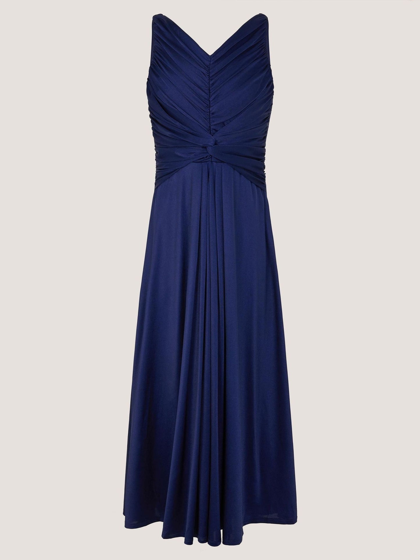 Monsoon Blue Skye Ruched Knot Jersey Prom Dress image 2