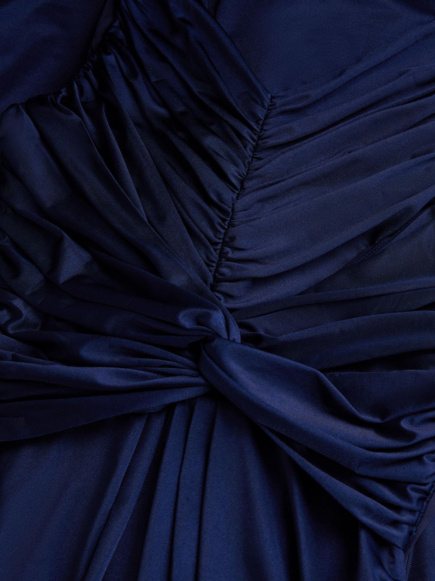 Monsoon Blue Skye Ruched Knot Jersey Prom Dress image 3