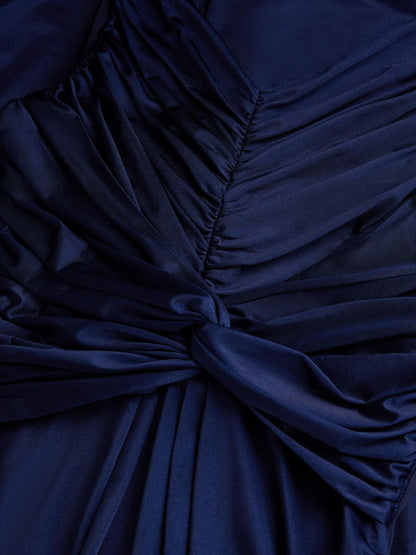 Monsoon Blue Skye Ruched Knot Jersey Prom Dress image 3