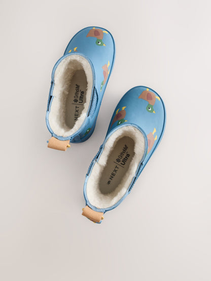 Dsiney Kidz - Blue/Brown Duck Warm Lined Ankle Wellies image 3