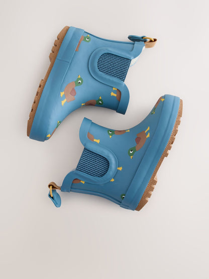 Dsiney Kidz - Blue/Brown Duck Warm Lined Ankle Wellies image 5
